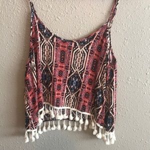 Tribal print crop top.